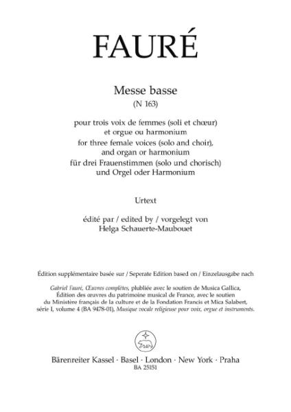 Fauré, Gabriel: Messe basse für drei Frauenstimmen