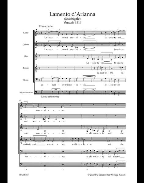 Monteverdi, Claudio: Lamento d'Arianna