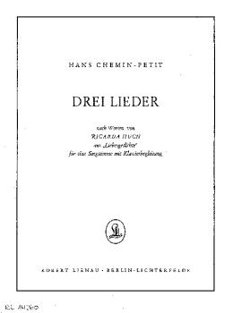 Chemin-Petit, Hans: Drei Lieder