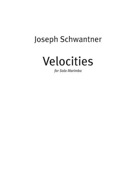 Schwantner, Joseph: Velocities