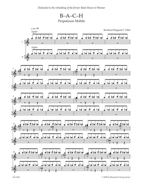 Klapprott, Bernhard: B-A-C-H für zwei Cembali