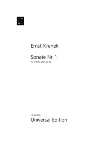 Krenek Ernst: Sonate Nr. 1