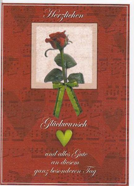 Doppelkarte: Glückwunsch Rose