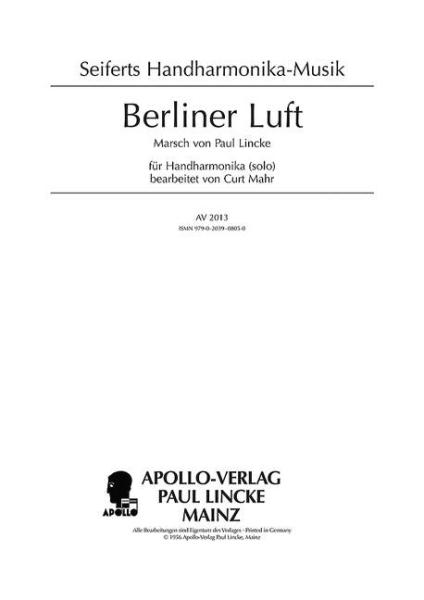 Lincke, Paul: Berliner Luft