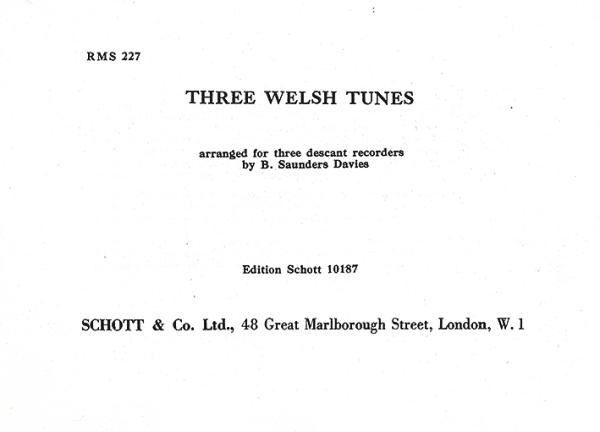 Maxwell Davies Peter: Welsh tunes 3