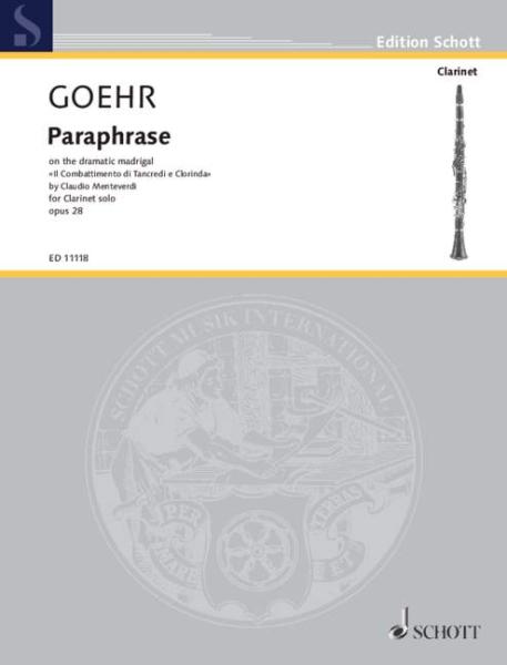 Göhr Alexander: Pharaphrase Monteverdi op 28