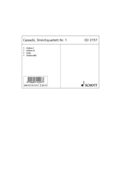 Cassado Gasparo: Quartett 1 f-moll