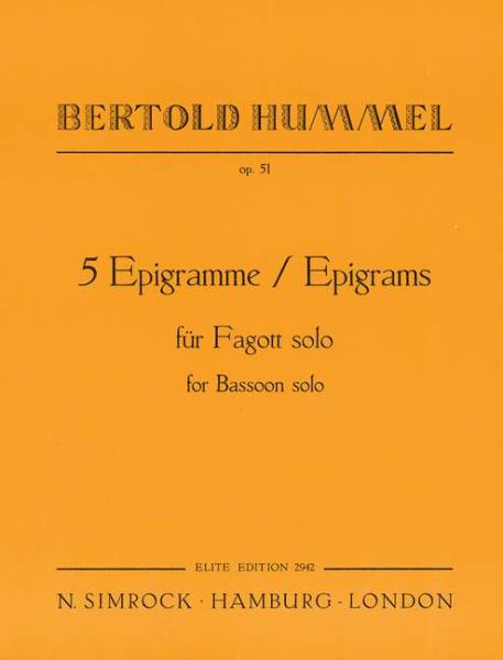 Hummel Bertold: 5 Epigramme op 51