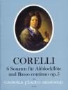 Corelli, Arcangelo: 6 Sonaten für Altblockflöte und Basso Continuo op. 5, Teil II