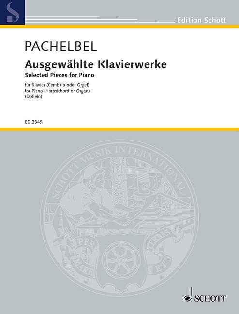 Pachelbel Johann: Ausgewählte Klavierwerke