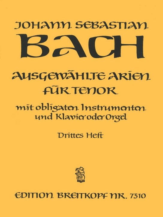 Bach, Johann Sebastian: Ausgewählte Arien für Tenor 3