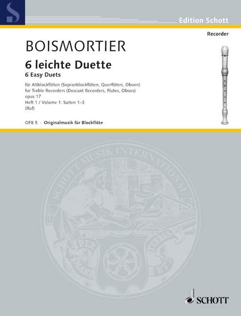 Boismortier, Joseph Bodin de: Sechs leichte Duette für Altblockflöten I