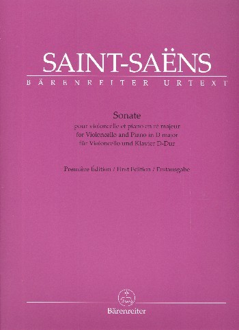 Saint-Saëns, Camille: Sonate für Violoncello und Klavier D-Dur