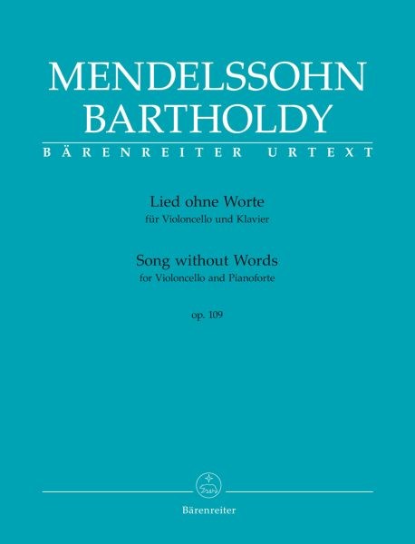 Mendelssohn Bartholdy, Felix (1809-1847): Lied ohne Worte für Violoncello und Klavier op. 109