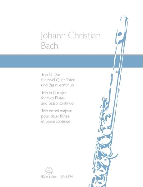 Bach, Johann Christian: Trio für zwei Querflöten und Basso continuo