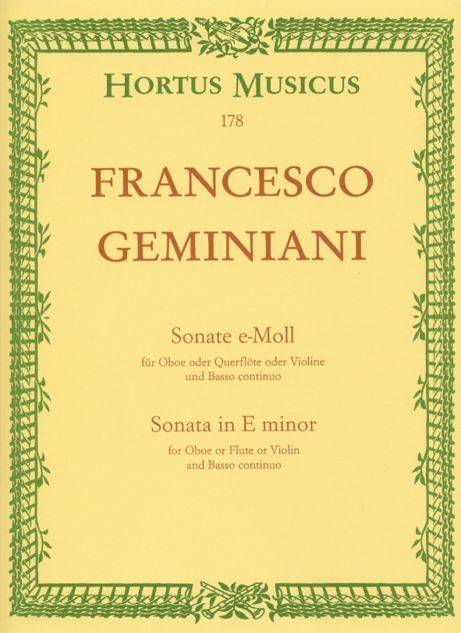 Geminiani, Francesco: Sonate e-moll