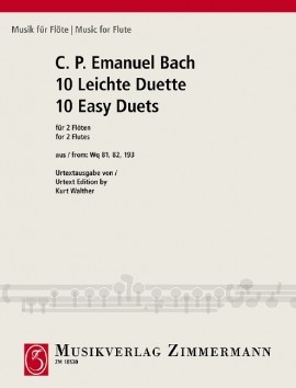 Bach, Carl Philipp Emanuel (1714-1788): Zehn leichte Duette für 2 Flöten