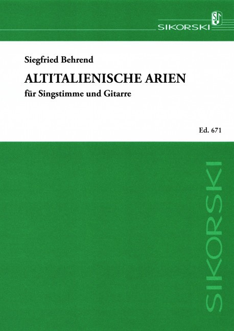 Behrend, Siegfried (Hrsg.): Altitalienische Arien