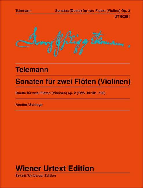 Telemann Georg Philipp: Sechs Sonaten für 2 Querflöten (Violinen)