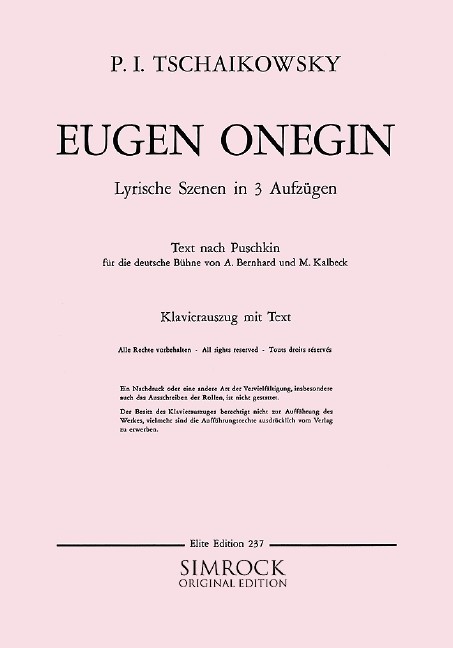 Tschaikowsky Pjotr Iljitsch: Eugen Onegin